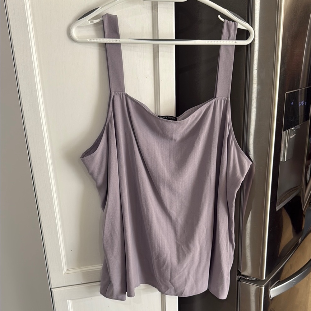 Eileen Fisher Silk Lilac Sleeveless Relaxed Camisole Top
